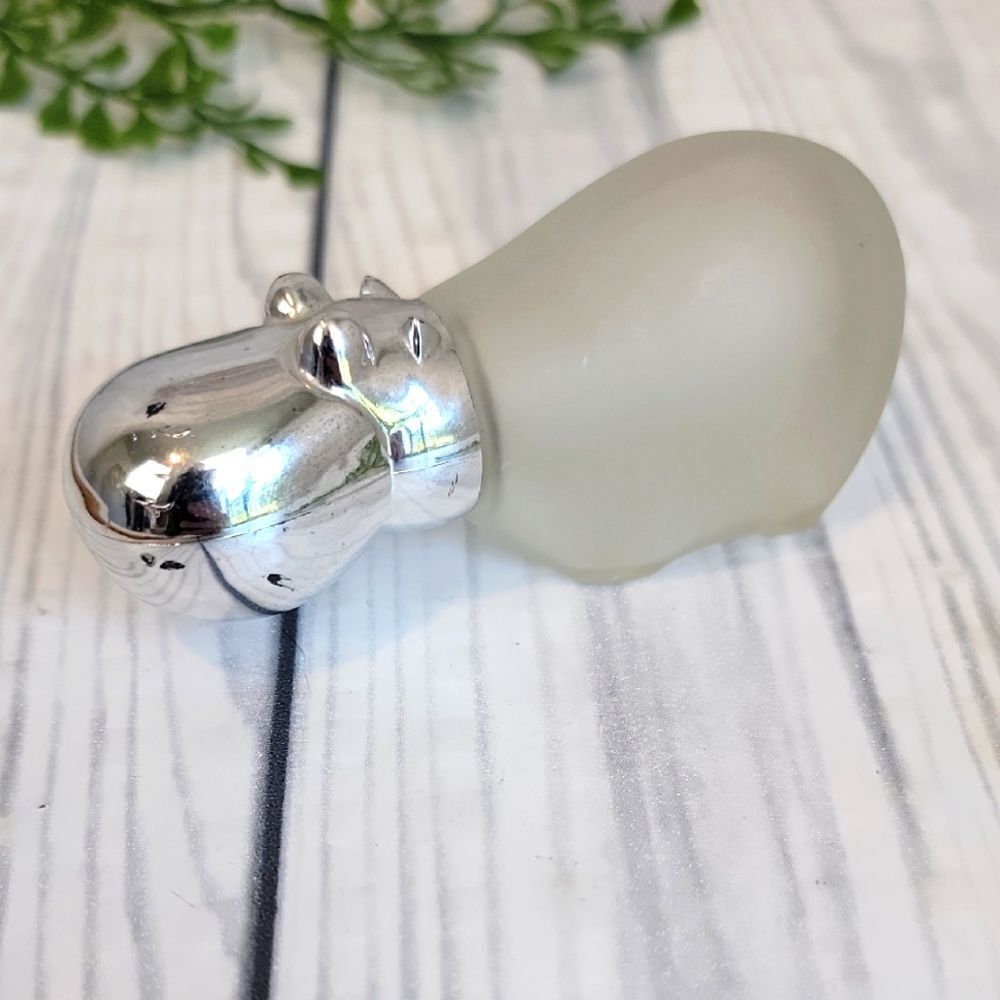 Avon Hippo Vintage 70s & 80s Perfume Bottle Frosted Glass